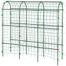 Metal Arch Trellis for Climbing Plants A-Frame with Net Outdoor Garden Green 17 x 72 x 72