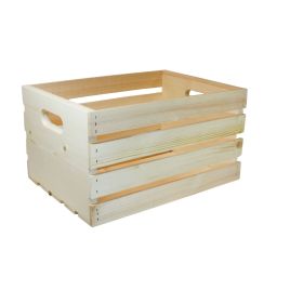 Unfinished Wood Crate, 18 in x 12.5 in x 9.5 in