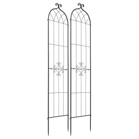 Garden Trellis, 87 x 20 inch Rose Trellis, 2 Packs Garden Flower Rose Trellises with Powder-Coated Finish & Convenient Locking Design