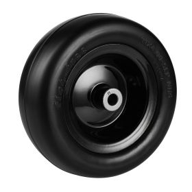 Tubeless Mower Wheels, 11x4-5" Size, Pair of Flat-Free PU Tires on Rims, 3.4" Hub, 3/4" Bushing, Includes 20 Adapters