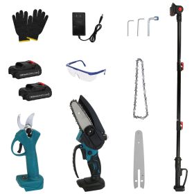 4 in 1 Cordless Pruning Shear and Electric Chainsaw With Max 5.5FT Extension Poles 4'/6' Pole Saw SK5 Blade Brushless Pruning Shear With 2Pcs 2.0
