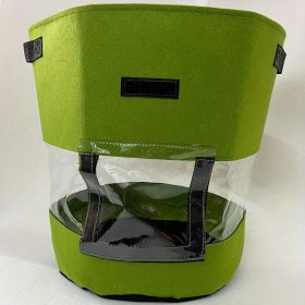 1pc Potato Grow Bag Vegetable Onion Home Garden Plant Bag With Handle PU Thickened Garden Carrot Taro Peanut Growing Bag Potato Pot (Color: green, size: 10Gallon)