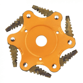 1pc Metal Trimmer Head; 6 Steel Razors Trimmer Head; Universal Weed Eater Blades Metal; 2.56inch. Professional Razor Trimmer Head; Garden Supplie (Color: PJL-440-1PCS, size: Yellow)