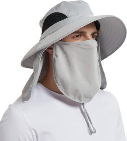Wide Brim Sun Hat, UPF 50+ UV Protection Waterproof Packable Bucket Hat for Men & Women, Fishing Hiking Beach Garden (Color: 07 Light Grey (Full Coverage)  One Size)