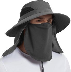 Wide Brim Sun Hat, UPF 50+ UV Protection Waterproof Packable Bucket Hat for Men & Women, Fishing Hiking Beach Garden (Color: 07 Dark Grey  One Size)